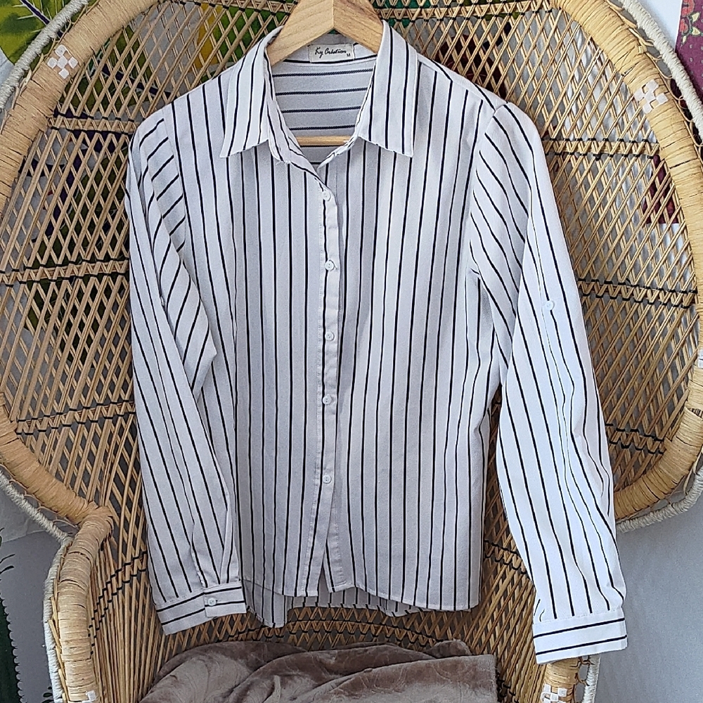 By Malene Birger Black and White Casual Button Down Shirt